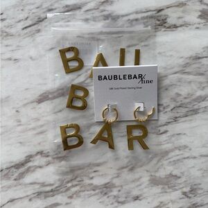 BaubleBar Gold Plated Hoop Earrings with Pearl Accents
